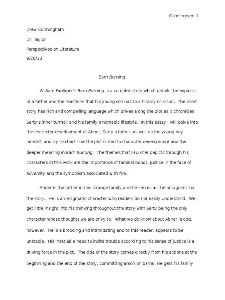 William Faulkner Barn Burning Pdf