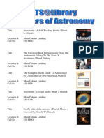 Astronomy Book List