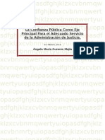 La Confianza Pública Como Eje Principal para El Adecuado Servicio de La Administración de Justicia