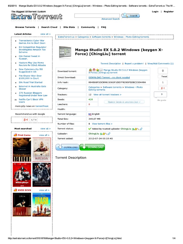 Manga Studio EX 5.0.2 Wi. Rgest BitTorrent System | PDF