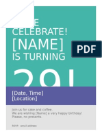 Come Celebrate! Is Turning: (NAME)