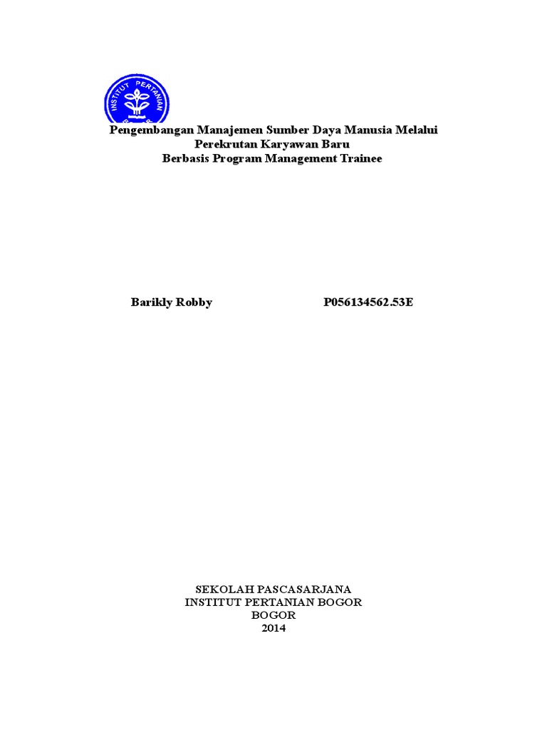 Perekrutan Program Management Trainee | PDF