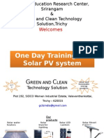 One Day Training on Solar PV system in Trichy