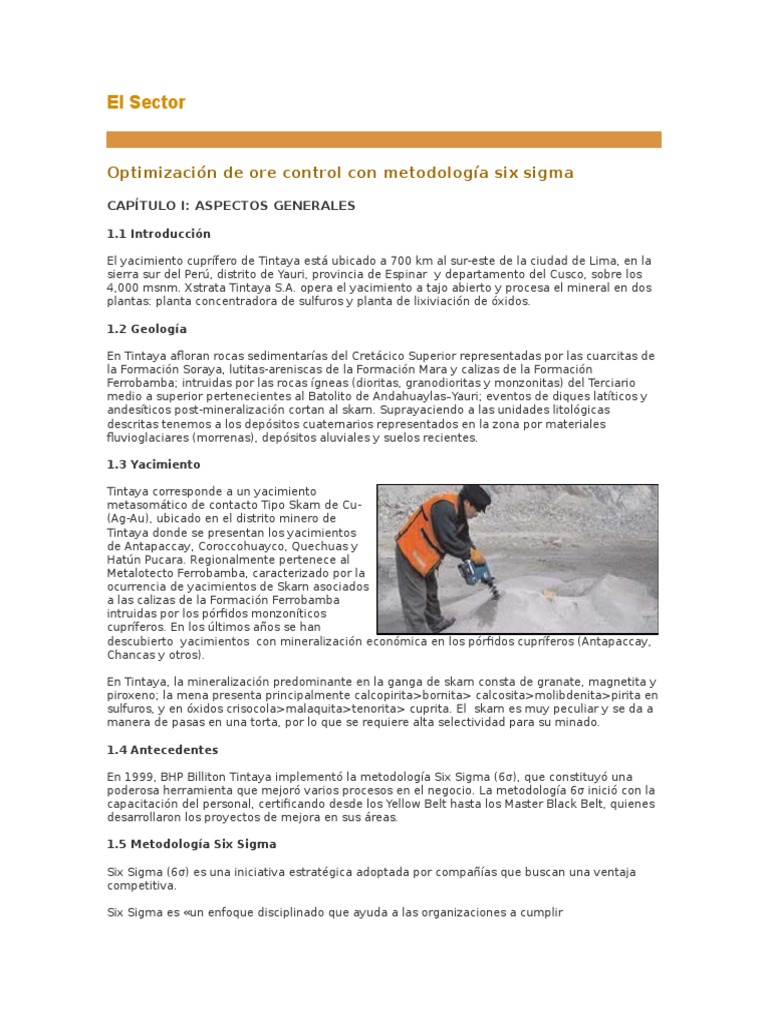 Optimización de Ore Control en Tintaya | PDF | Six Sigma | Minería