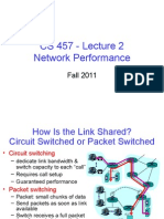 CS 457 - Lecture 2 Network Performance: Fall 2011