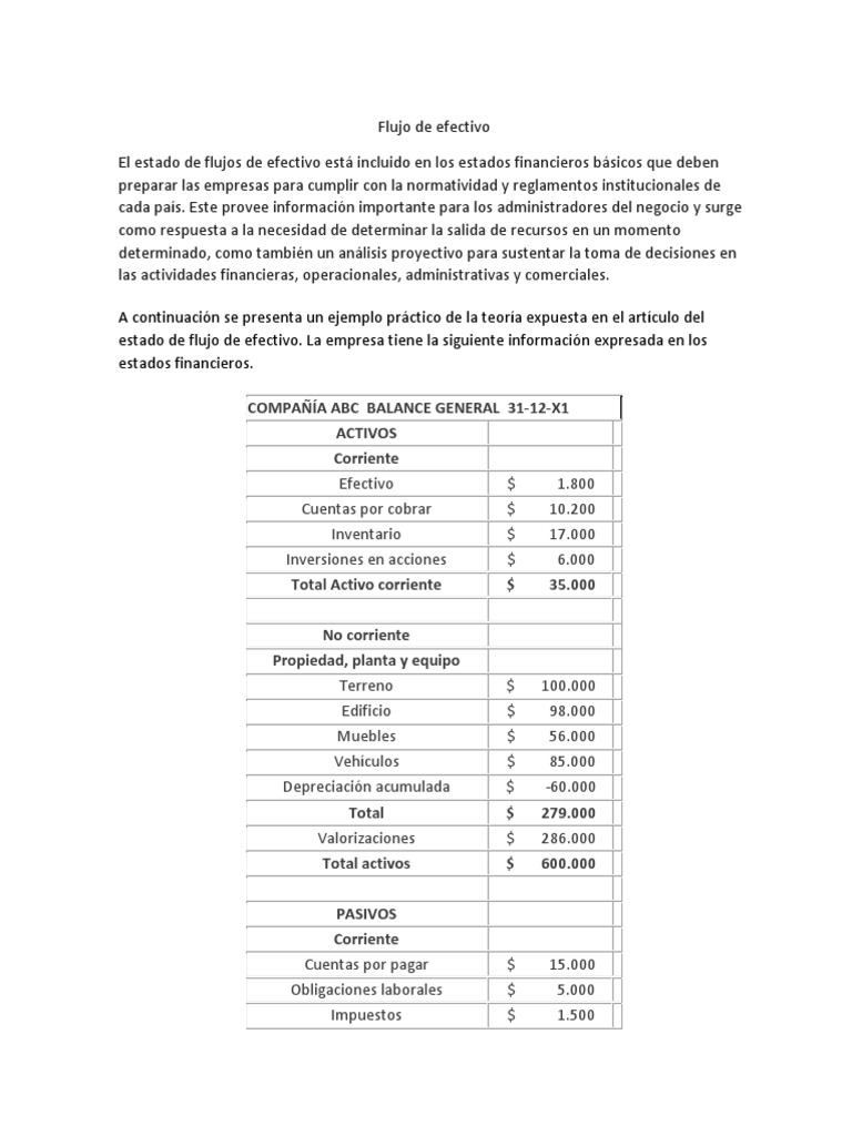 Ejemplo Práctico de Flujo de Caja | PDF | Flujo de efectivo | Presupuesto