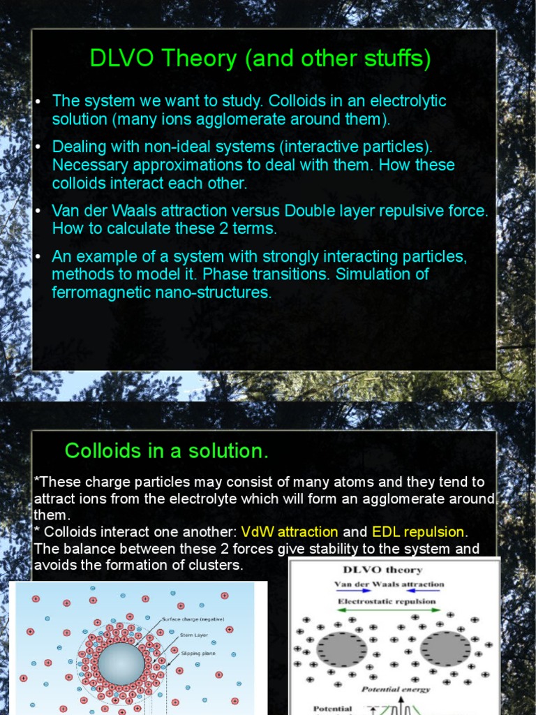 Dlvo Theory And Other Stuffs Pdf Soft Matter Mechanics