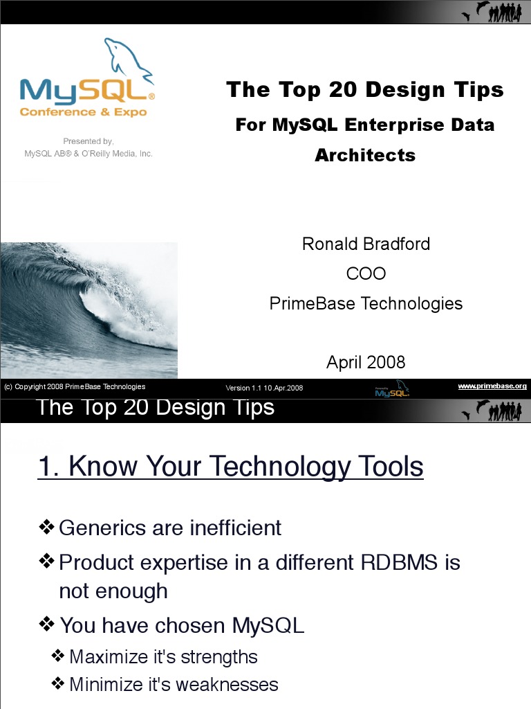 MySQL Design Tips for Architects | PDF | Integer (Computer Science ...