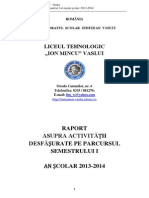 Raport Semestrul I 2013-2014