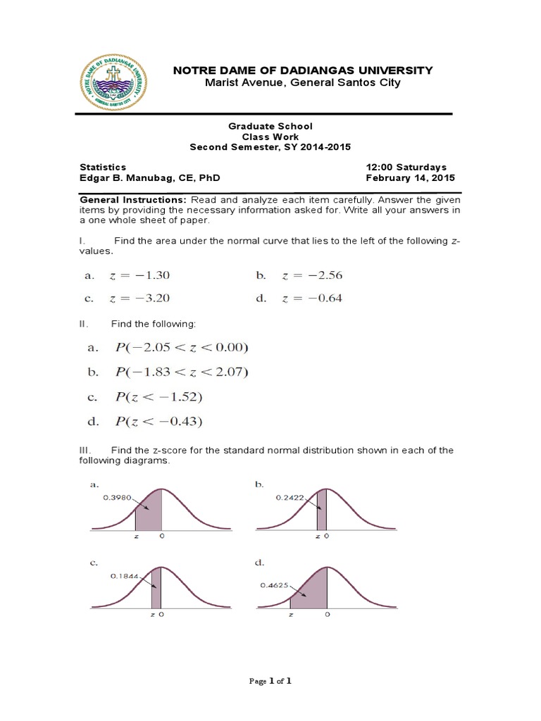 Statistics - Class Work | PDF