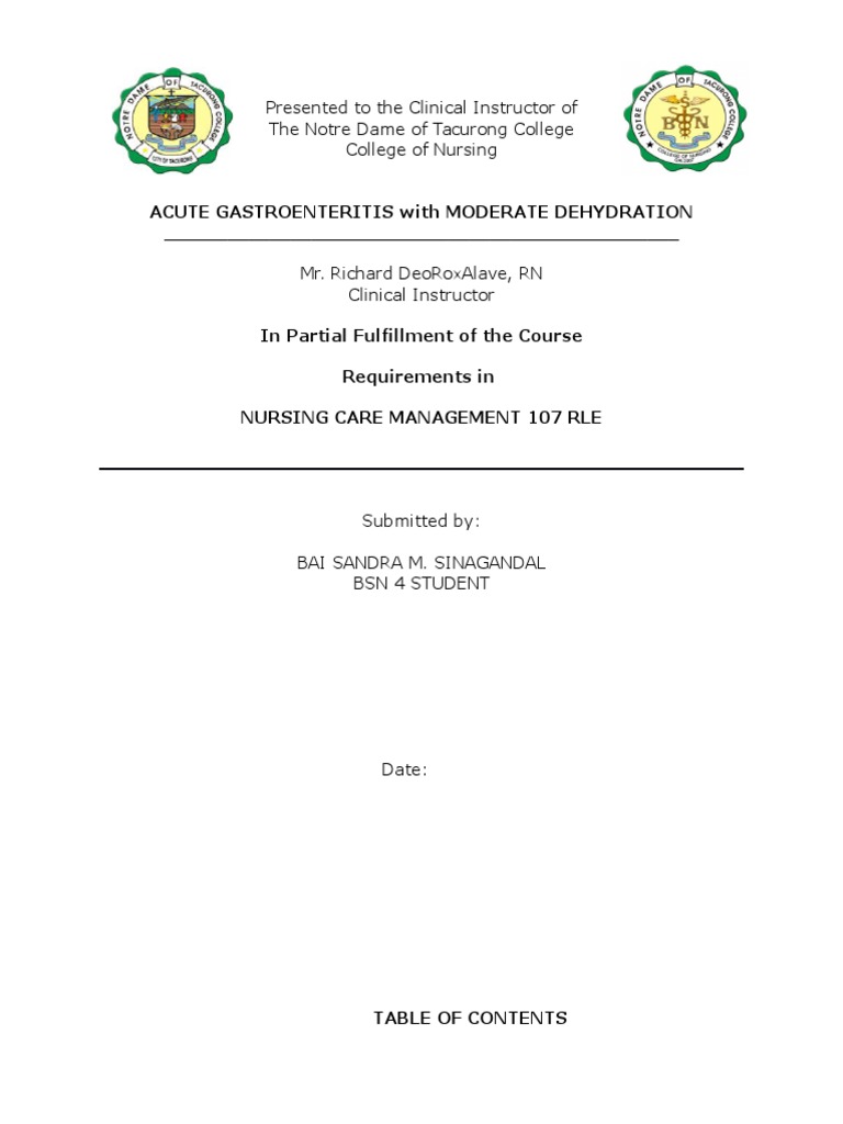 Nursing case study on gastroenteritis essays picture