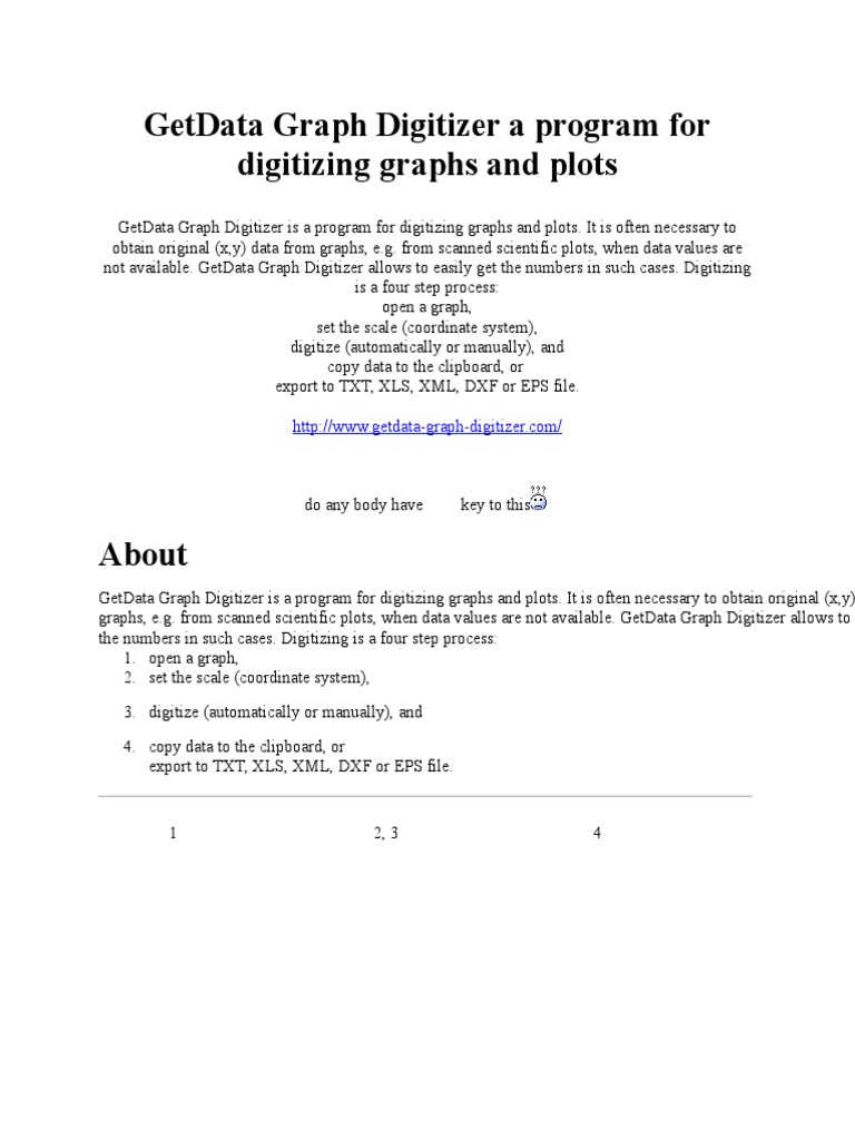 GetData Graph Digitizer A Program For Digitizing Graphs and Plots PDF