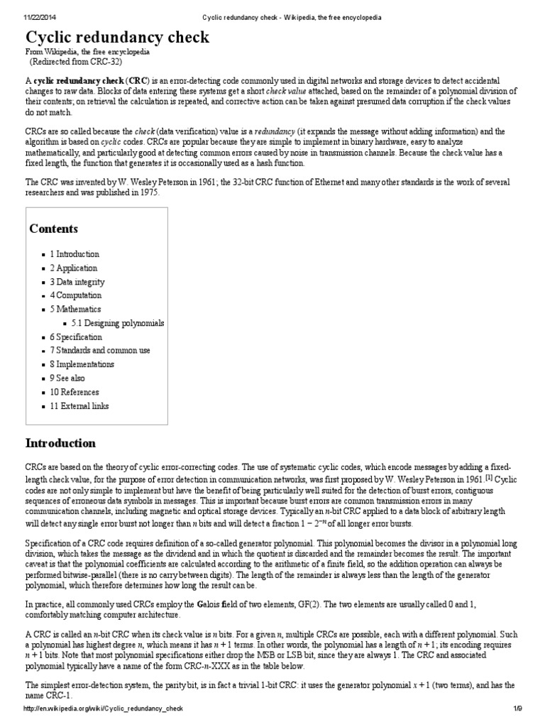 Cyclic Redundancy Check | PDF | Telecommunications | Telecommunications ...