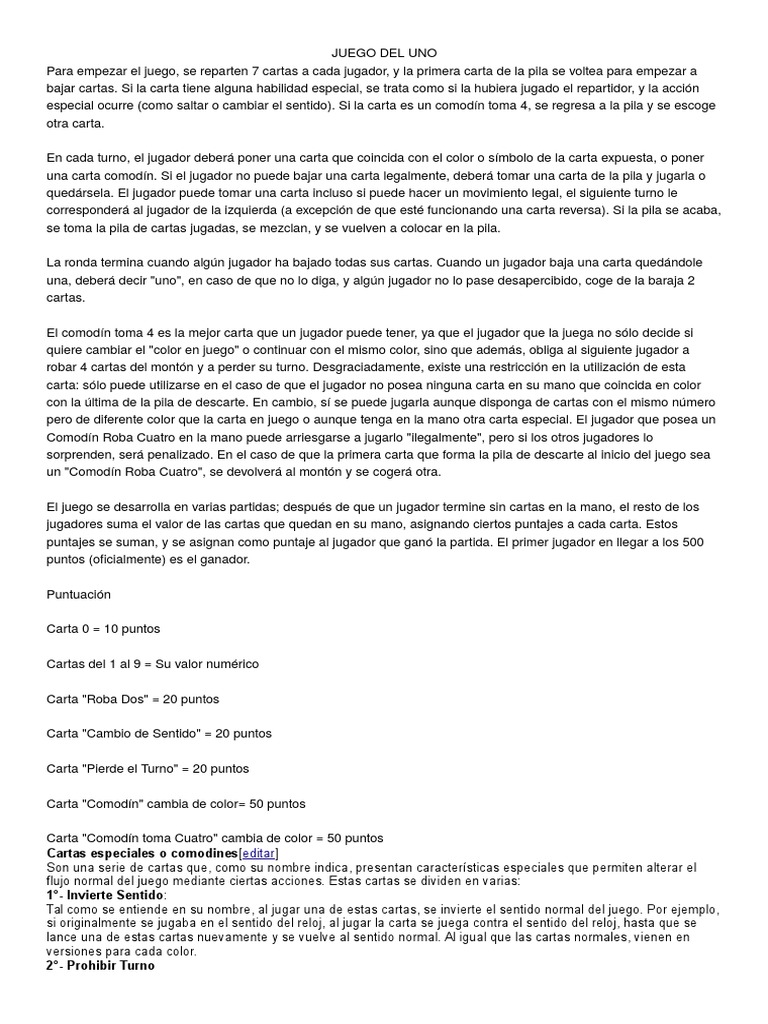 carta de cambio de cartas uno