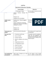 Audit Plan Department of Information Technology Audit Plan Details Concise Details Objectives Auditor Contact Details