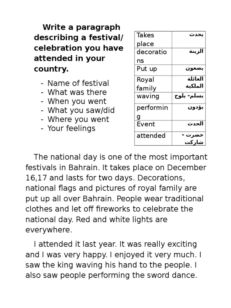 How to talk about festival picture