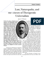 Naturopathy's Founder and His Vision of Therapeutic Universalism