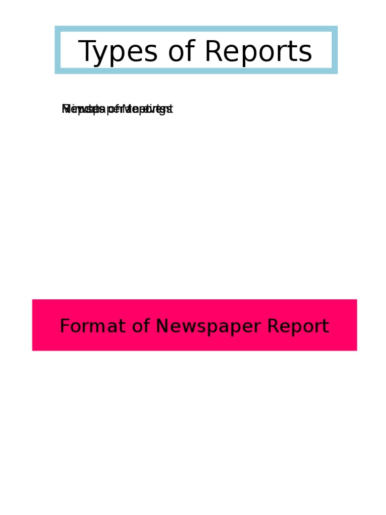 Guide to Newspaper Report Formats | PDF | Business
