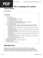 XSS (Cross Site Scripting) Prevention Cheat Sheet