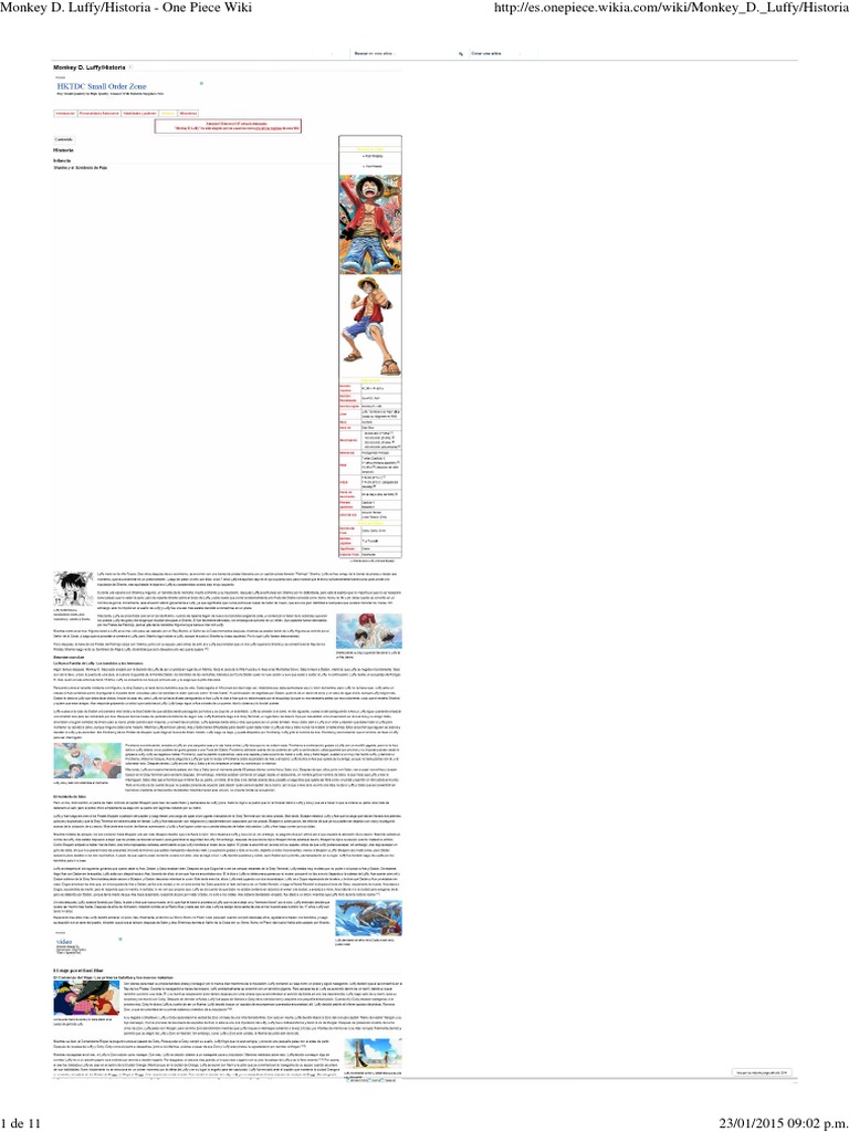 Monkey D Luffy Historia One Piece Wiki Pdf Transporte Naturaleza