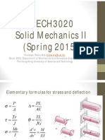 MECH3020 Solid Mechanics II Stress and Deformation Formulas