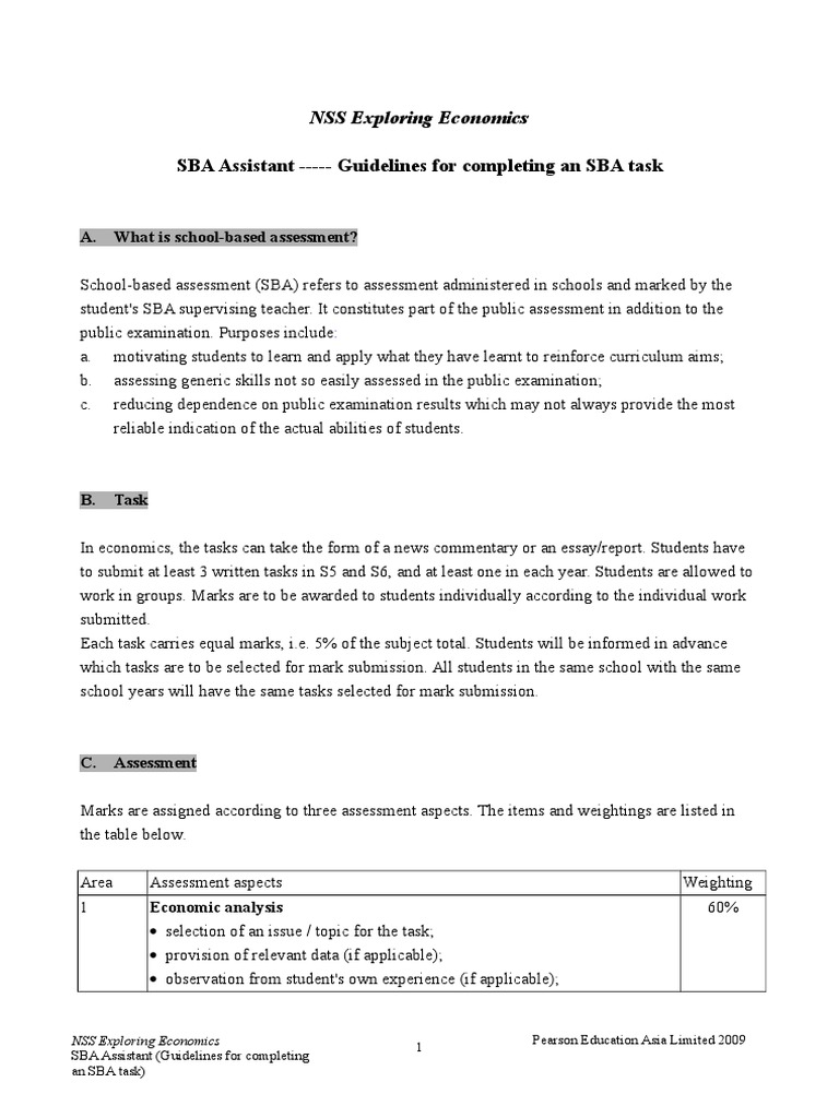 Guidelines For Completing An SBA Task Eng | PDF