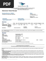 Electronic Ticket Receipt: Itinerary