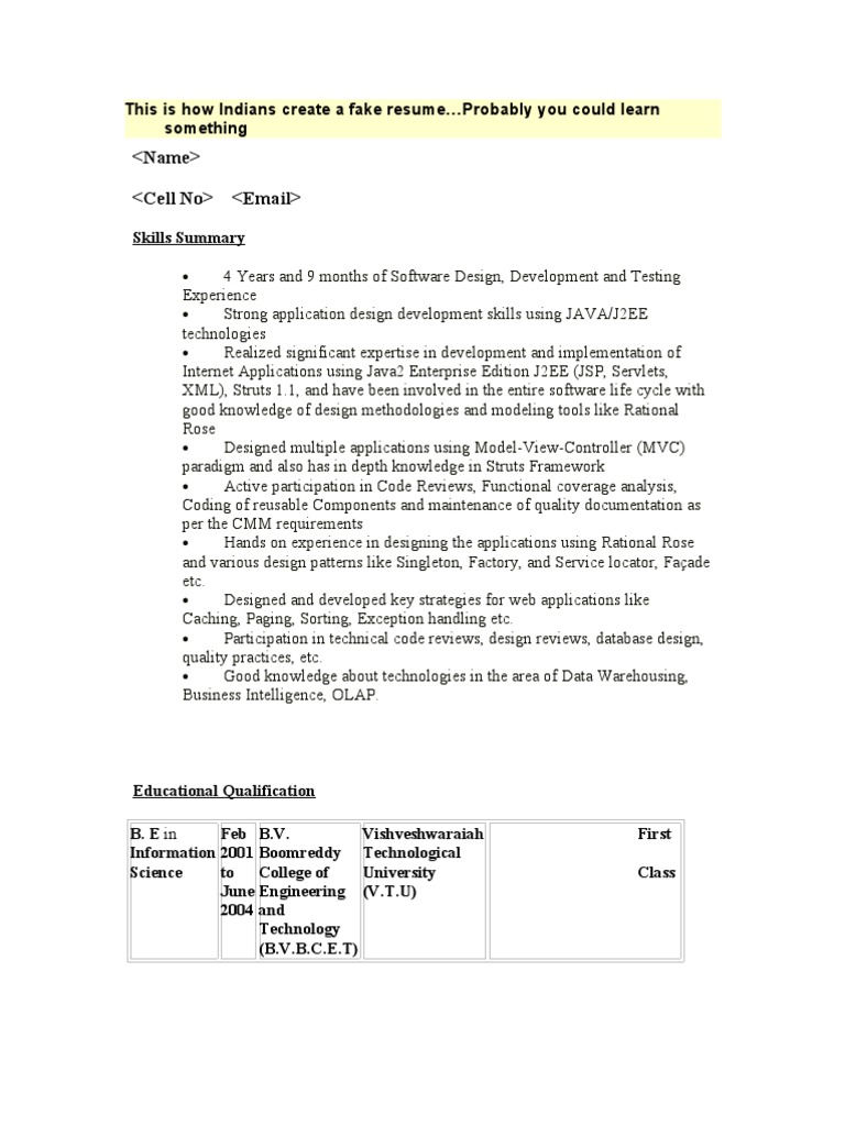 This Is How Indians Create A Fake Resume Eclipse Software Java