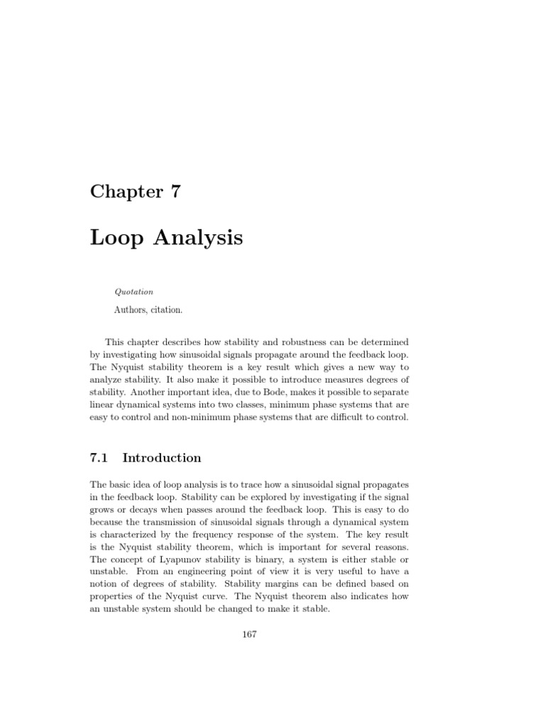 Loop Analysis and Nyquist Stability | PDF | Control Theory | Applied ...