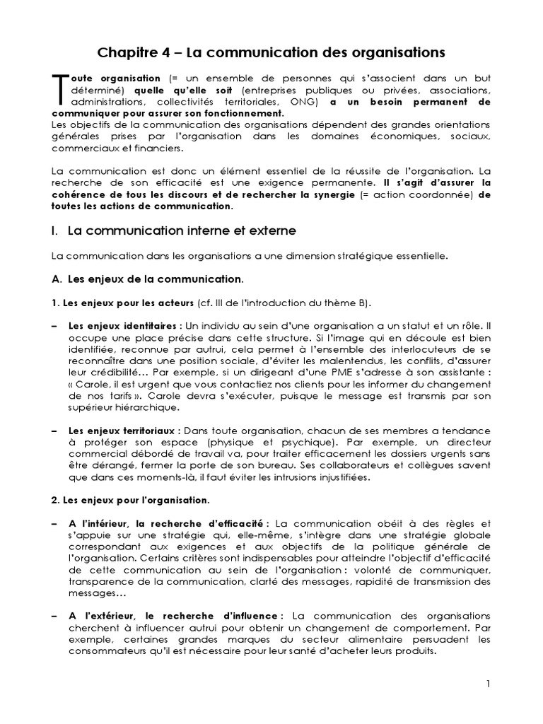 La Communication Des Organisations | PDF | Média (Communication ...