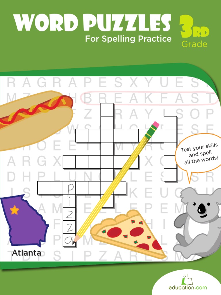 Word Puzzles Spelling Practice Workbook | Crossword | Word Search