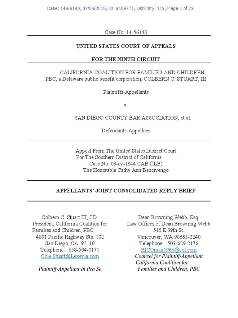 119 Appellants' Joint Consolidated Reply Brief | PDF | Lawsuit ...