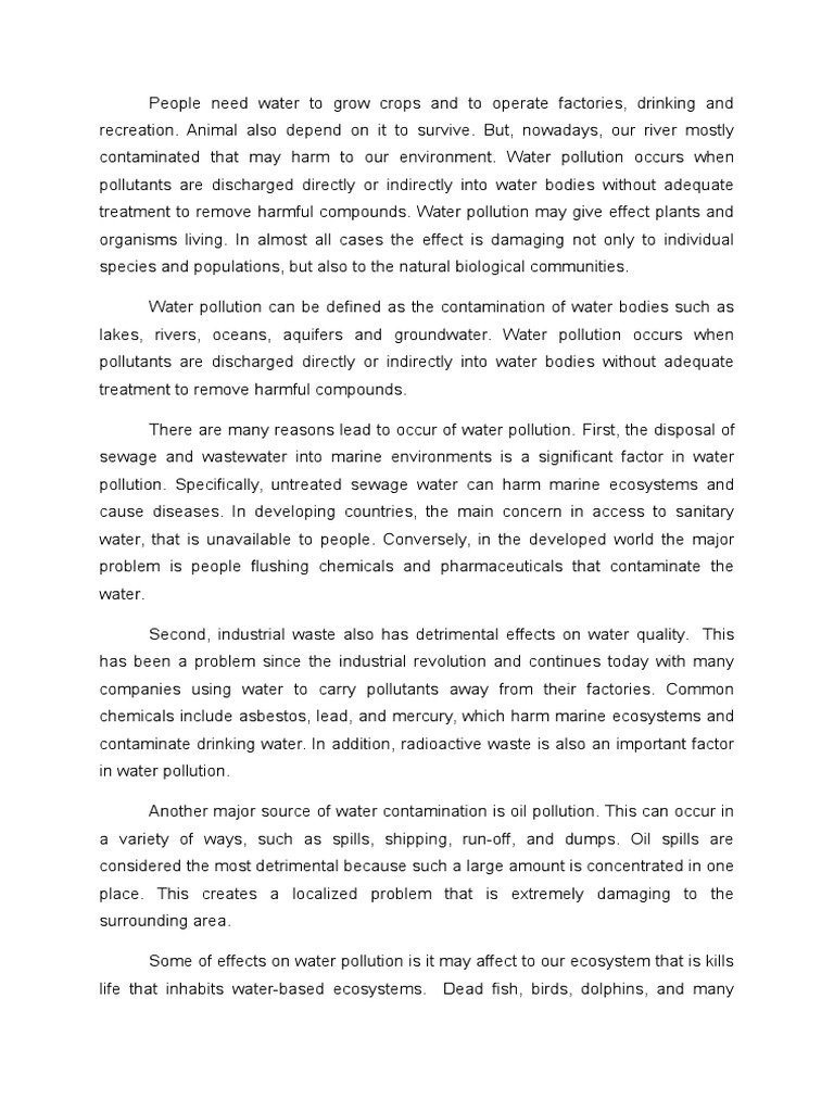 Understanding Water Pollution Causes | PDF | Water Pollution | Water ...