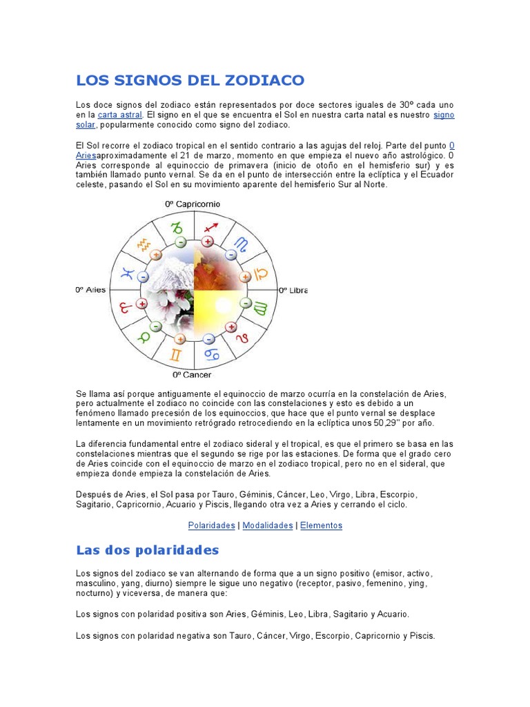 Los Signos Del Zodiaco | PDF | Zodíaco | Signo Astrológico