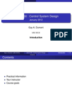 EECE 460: Control System Design: January 2012