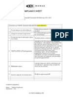 Compliance Sheet: VENTILATION of Diesel Generator