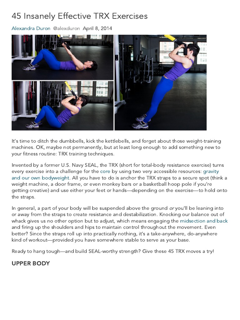 45 Insanely Effective TRX Exercises | PDF | Self-Improvement