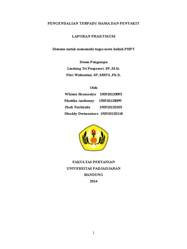 laporan praktikum pengendalian hama  penyakit terpadu