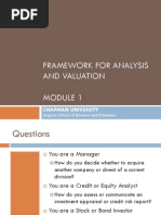 Mod 1 - Framework For Analysis & Valuation