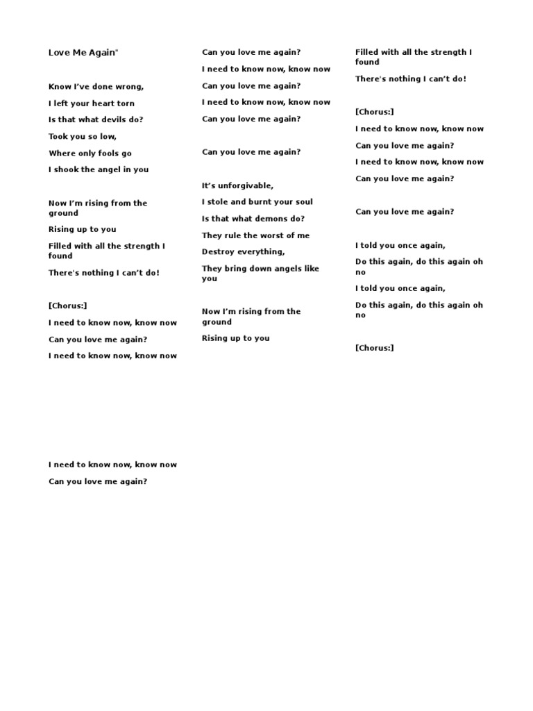 John Newman – Love Me Again Lyrics