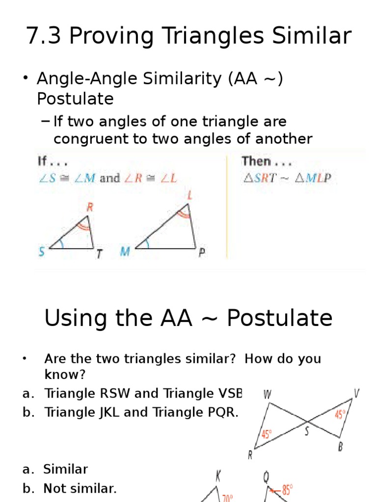 Quiz 6 2 Proving Triangles Are Similar