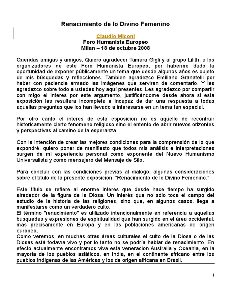 Renacimiento del Divino Femenino | PDF | Diosa | Mujer