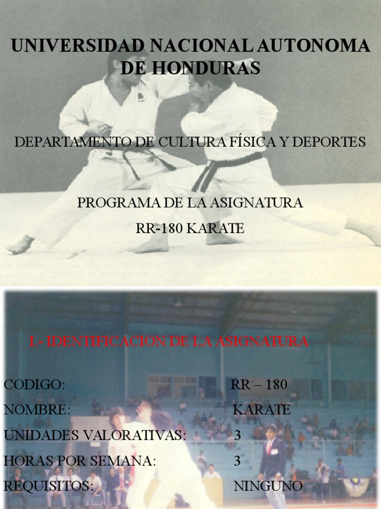 Programa de Karate RR-180 UNAH | PDF | Kárate | Kata