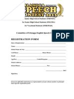 Registration Form: Committee of Erlangga English Speech Contest 2013