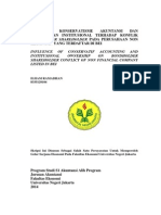 Pengaruh Konservatisme Akuntansi Dan Kepemilikan Institusional Terhadap Konflik Bondholder Shareholder Pada Perusahaan Non Keuangan Yang Terdaftar Di Bei