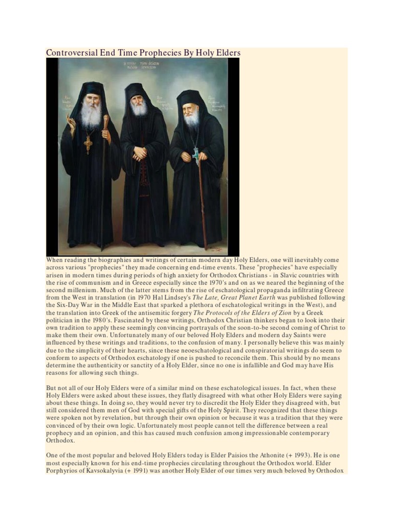 Conflicting End-Time Prophecies of Elders | PDF | Gnosis | Eastern ...