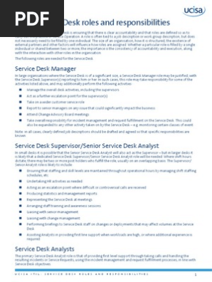 Itil Service Desk Roles Incident Management Accountability