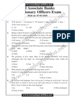 SBI Associate Banks PO Exam 7-3-2010 Solved Paper Version II