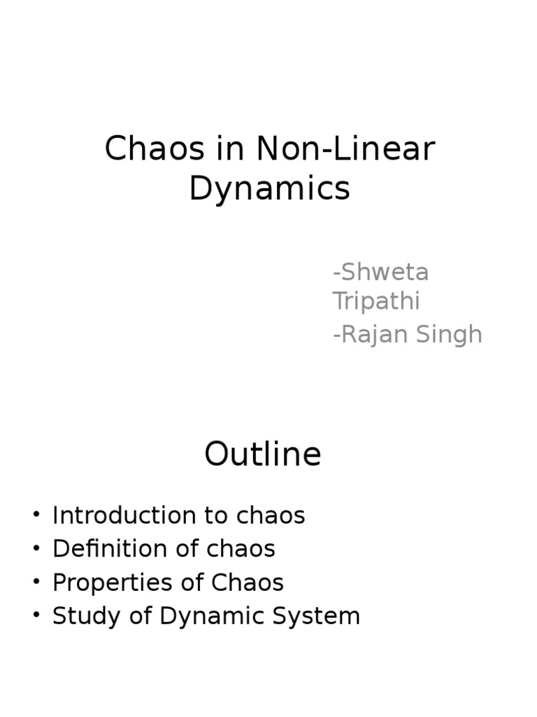 Understanding Chaos in Non-Linear Dynamics | PDF | Chaos Theory ...
