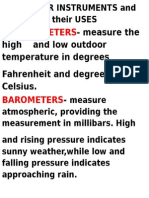 WEATHER INSTRUMENTS and Their USES